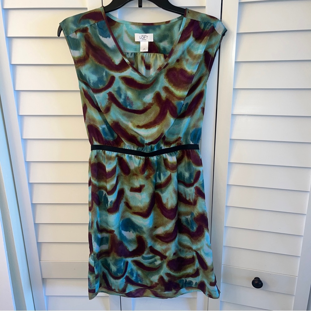 Ann Taylor The Loft Sleeveless dress Sz 2p. Very cute multicolored,